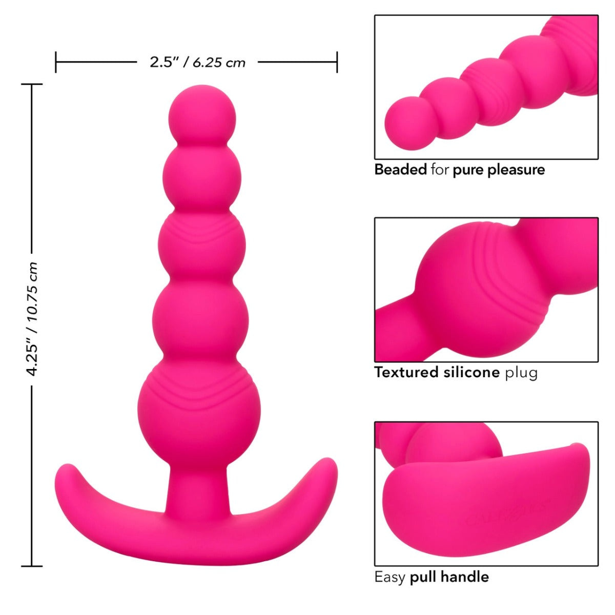 Anal Beads - Cheeky X-5 Beads - Calexotics - Pink Cheeky - Boutique Séduction