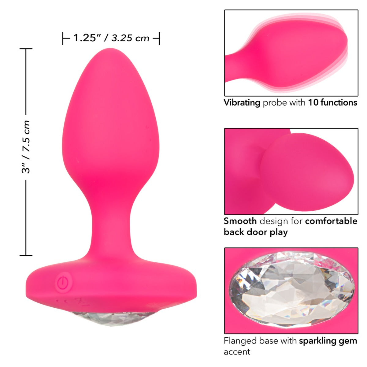 CHEEKY GEMS Rechargeable Vibrating Probe - CALEXOTICS Cheeky - Boutique Séduction