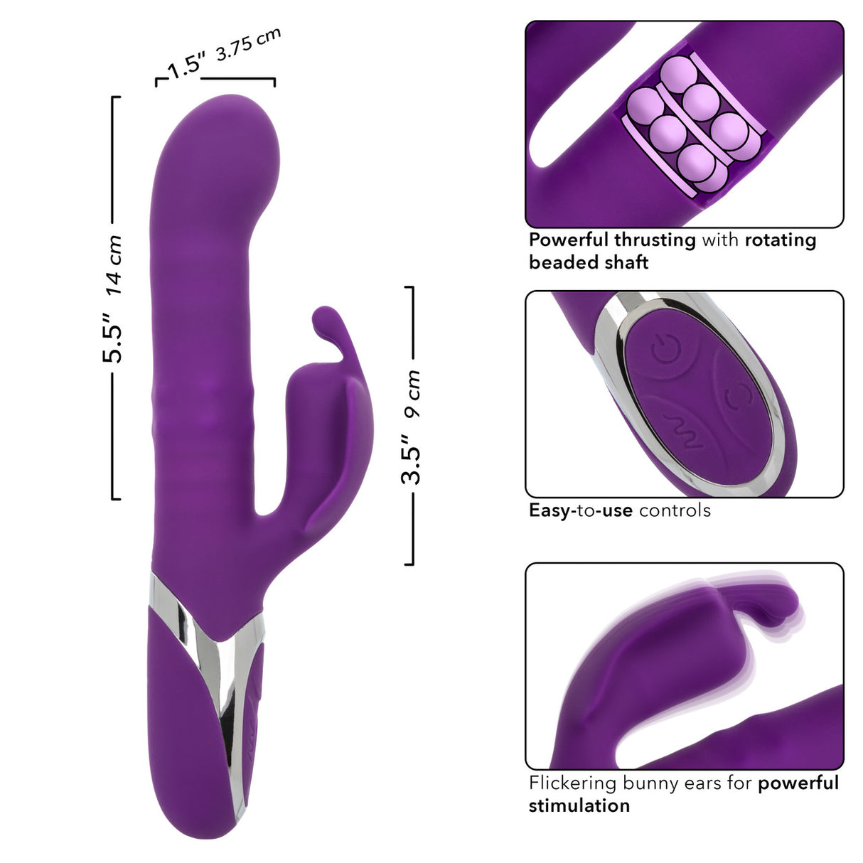 Flutter Thrusting Vibrator with Rotating Beads Enchanted - Boutique Séduction