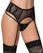 High-waisted sheer mesh and lace garterbelt Mapalé - Boutique Séduction