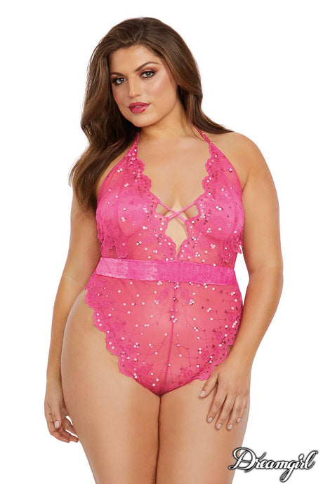 Teddy with Embroidered Sequins Dreamgirl International - Boutique Séduction