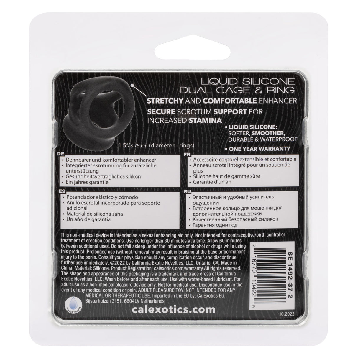 Alpha Liquid Silicone Dual Cage & Ring Calexotics - Boutique Séduction