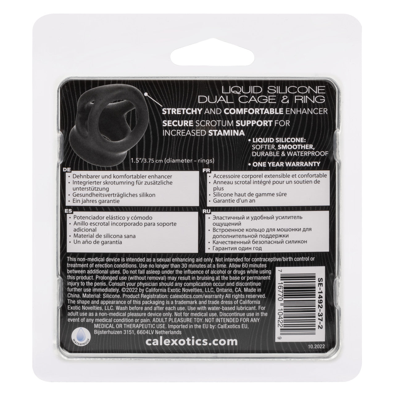 Alpha Liquid Silicone Dual Cage & Ring Calexotics - Boutique Séduction
