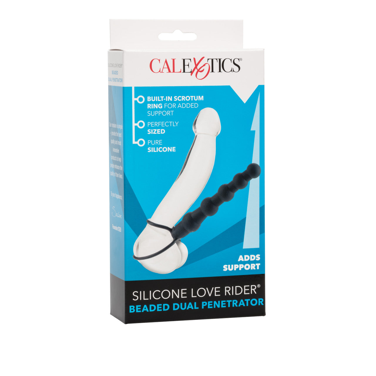 Silicone Love Rider Beaded Dual Penetrator Calexotics - Boutique Séduction