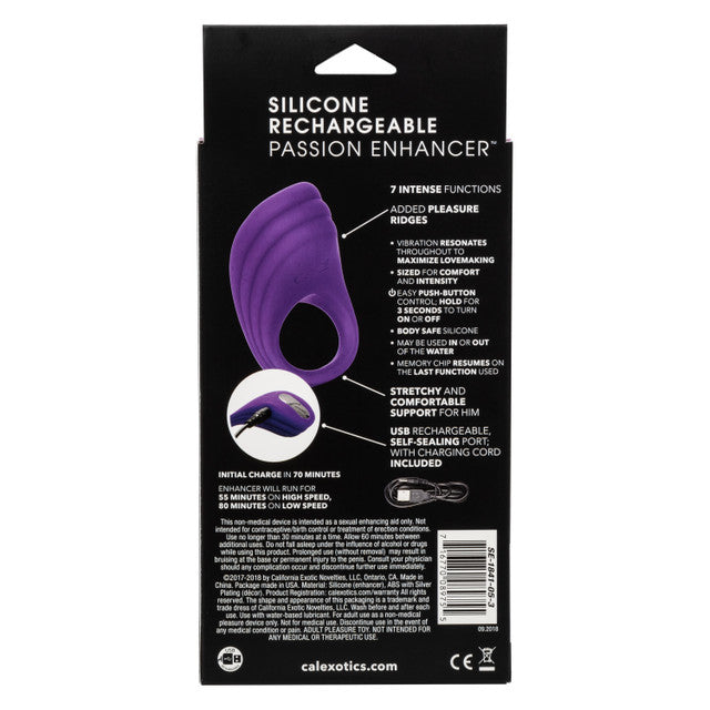 Vibrating Cock Ring - Silicone Passion Enhancer - Calexotics Couple's Enhancers - Boutique Séduction