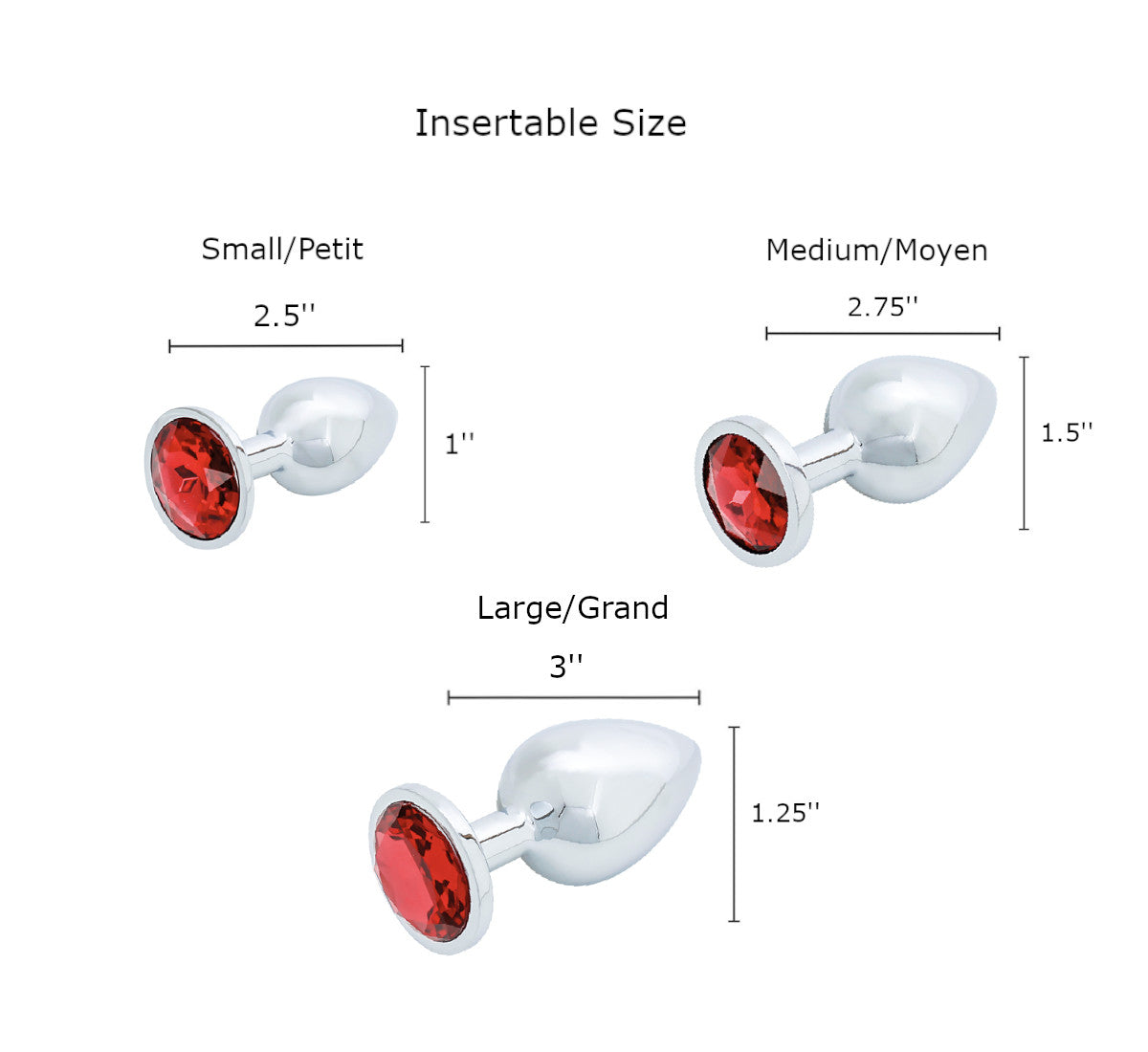 Silver Butt Plug Adore U - Anal Luxure - Boutique Séduction