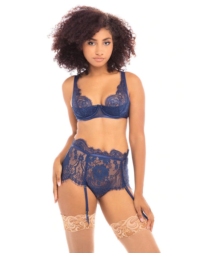 Georgia 2Pcs Floral Lace with High Waisted Panties Oh La La Cheri - Boutique Séduction