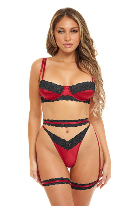 3Pc Floral Lace Set Oh La La Cheri - Boutique Séduction