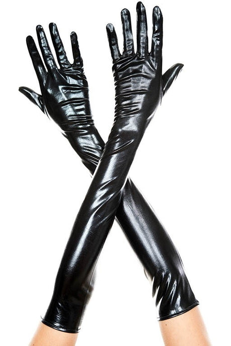 Extra Long Metallic Gloves Music Legs - Boutique Séduction