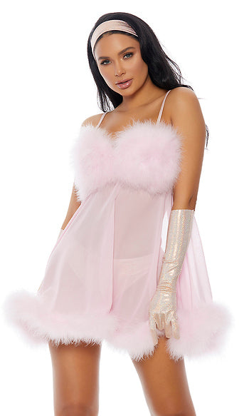Babydoll & Gloves Forplay - Boutique Séduction