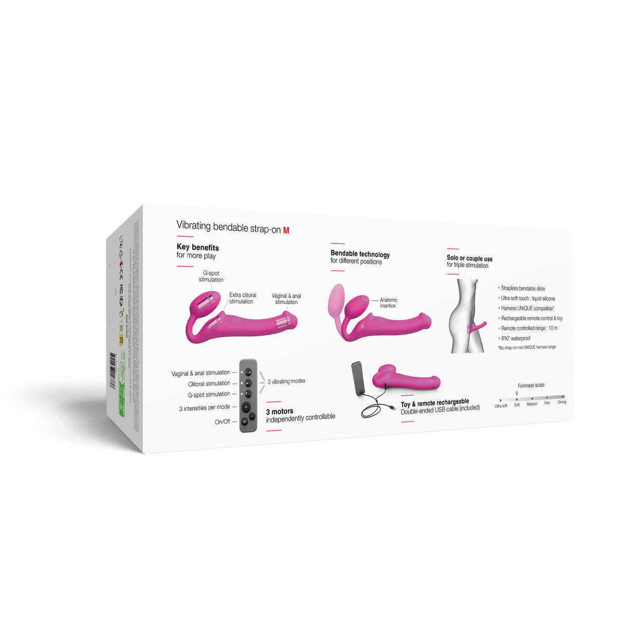 3-Motor Vibrating Bendable Strap-On Strap-on-me - Boutique Séduction