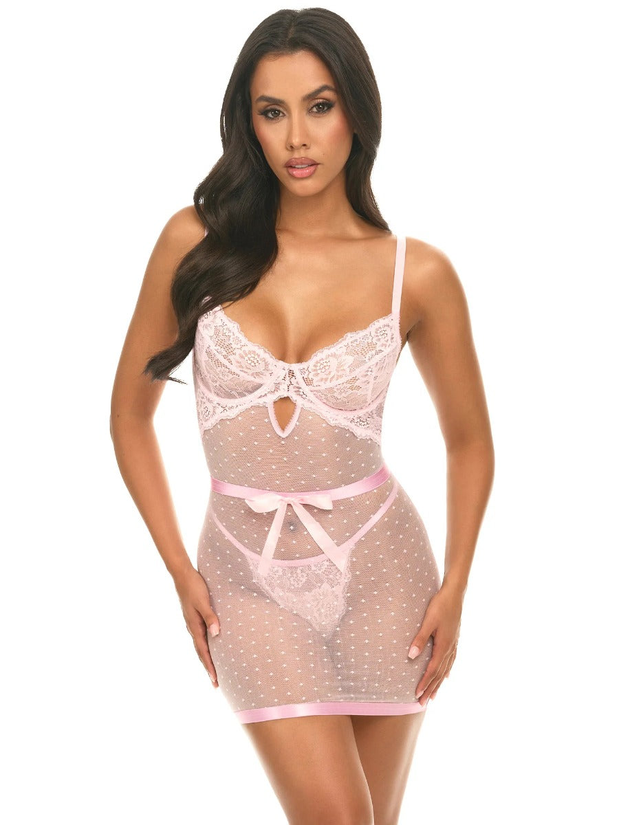 Josie Bow Lace Babydoll Dress Oh La La Cheri - Boutique Séduction
