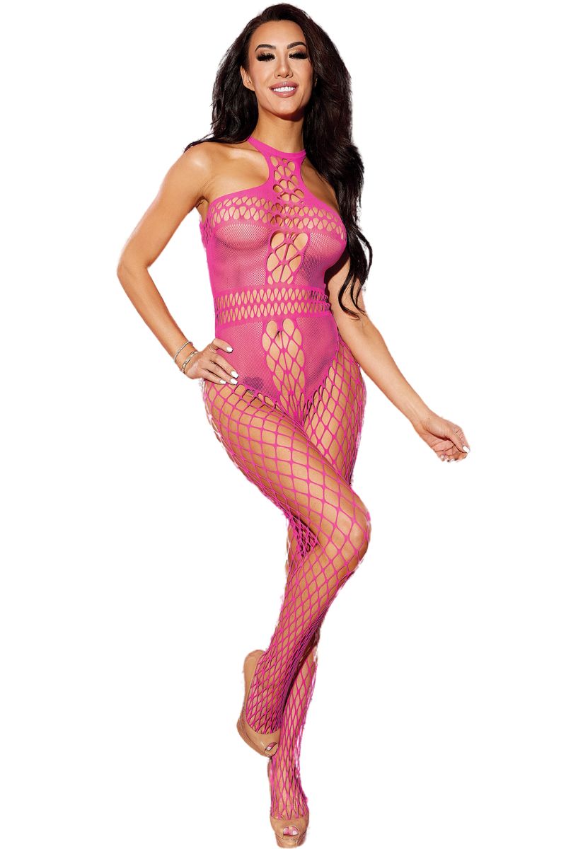 Geometric Open Front Bodystocking Shirley Of Hollywood - Boutique Séduction