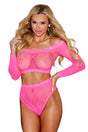 2Pc Crop Boy Short Fishnet Floral Shirley Of Hollywood - Boutique Séduction