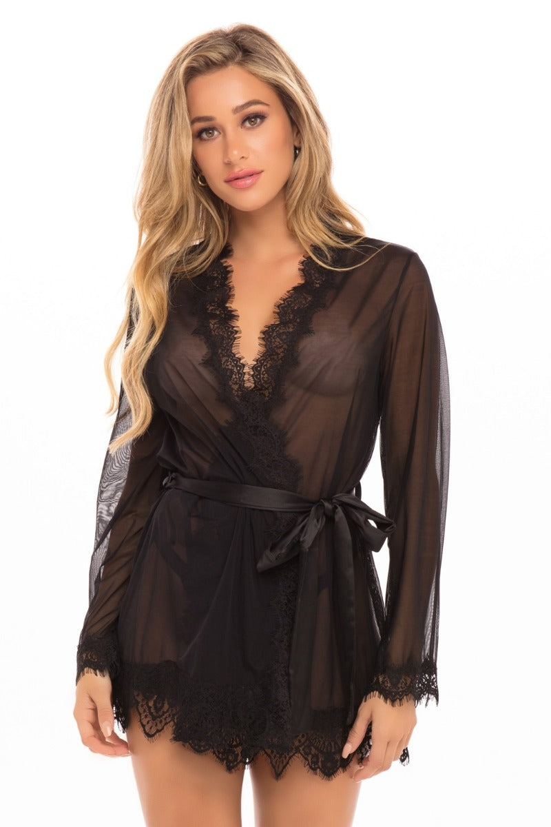 Provence Sheer Mesh & Lace Robe Oh La La Cheri - Boutique Séduction