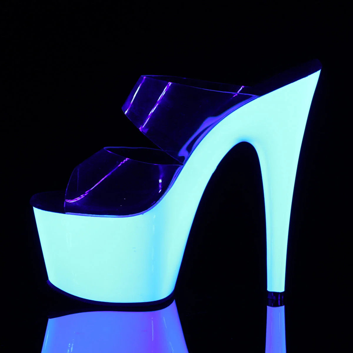 Platform Sandals Adore UV Blacklight 7" Heel Pleaser Shoes - Boutique Séduction