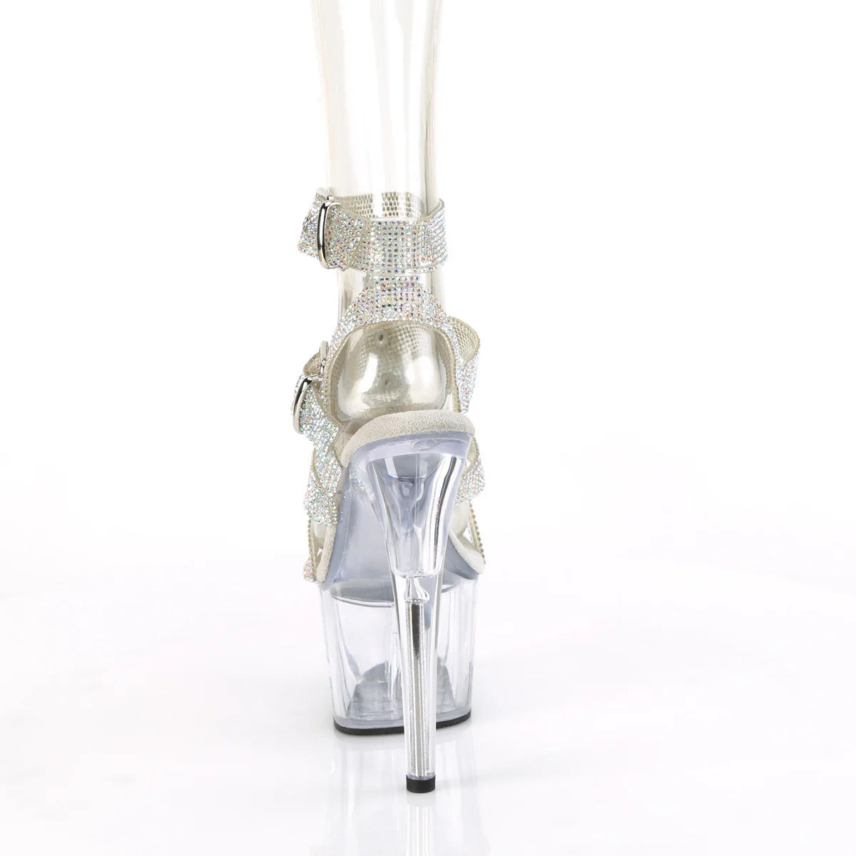 Pleaser Shoes - Rhinestone Strappy T-Strap Sandal 7" Heel - Boutique Séduction