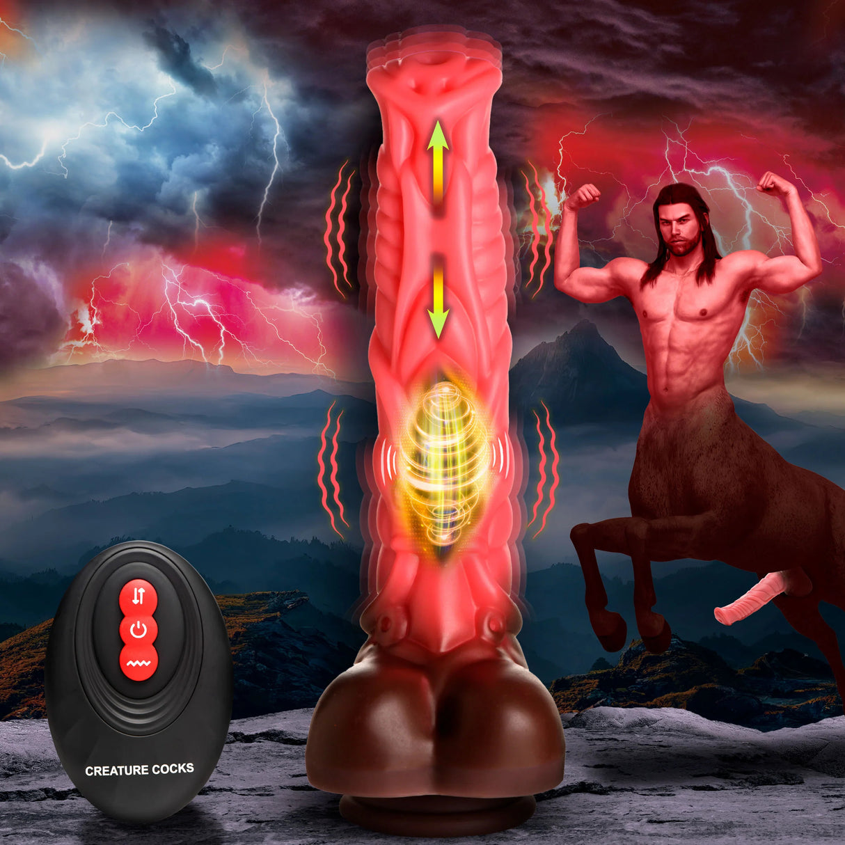 Deluxe Centaur Dildo Vibrant & Va-et-Vient en Silicone