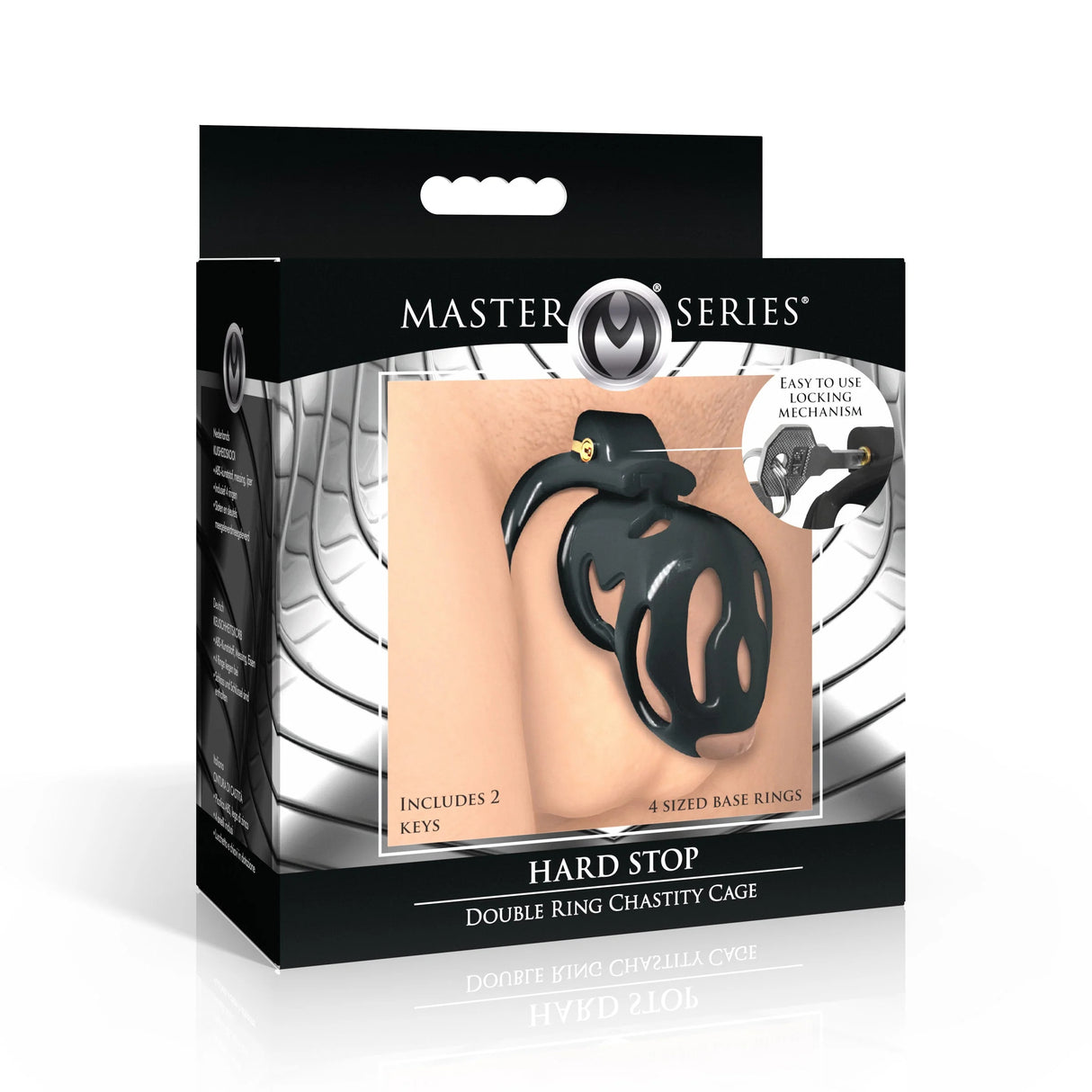 Master Series - Hard Stop Double Ring Chastity Cage - Boutique Séduction