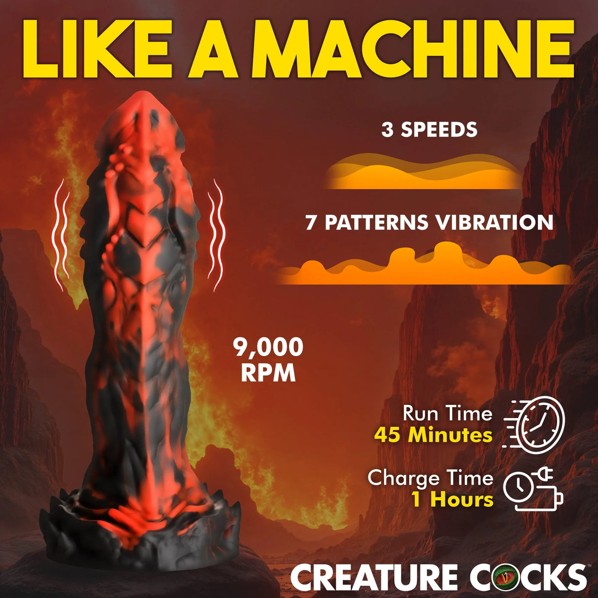 Inferno Cock Dildo Vibrant en Silicone