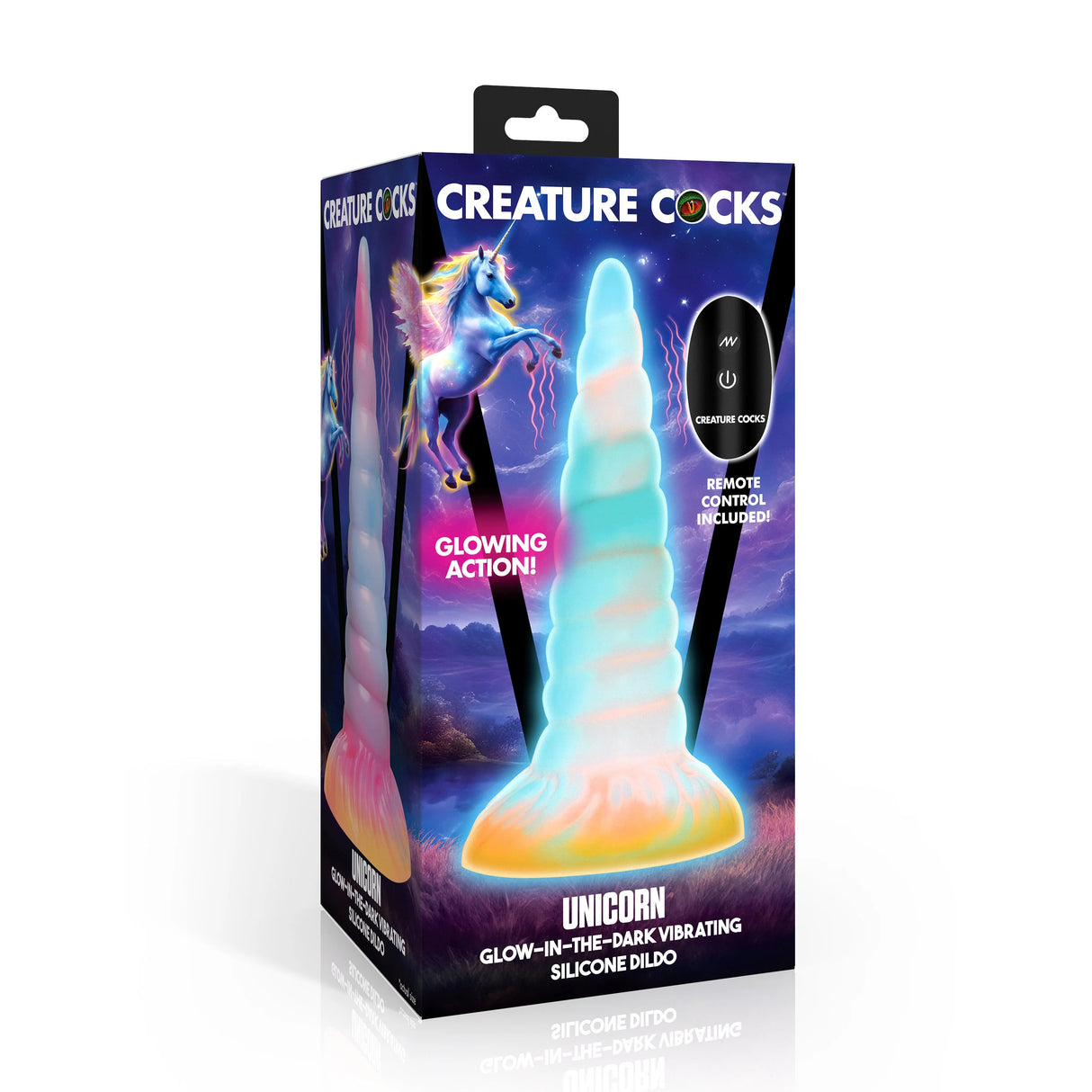 Unicorn Glow-in-the-Dark Vibrating Dildo