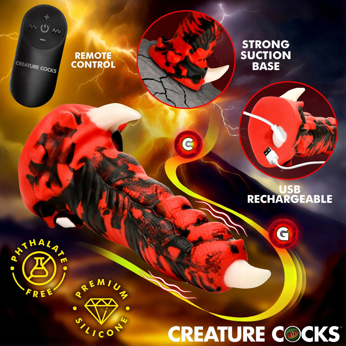Red Talon Dildo Vibrant en Silicone