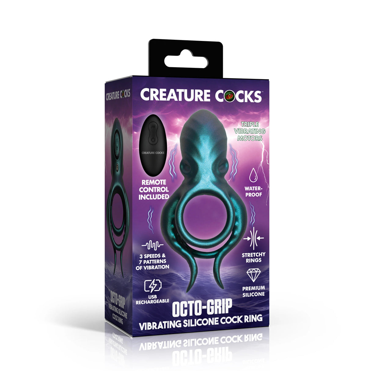 Anneau Pénien Octo Grip Vibrant en Silicone