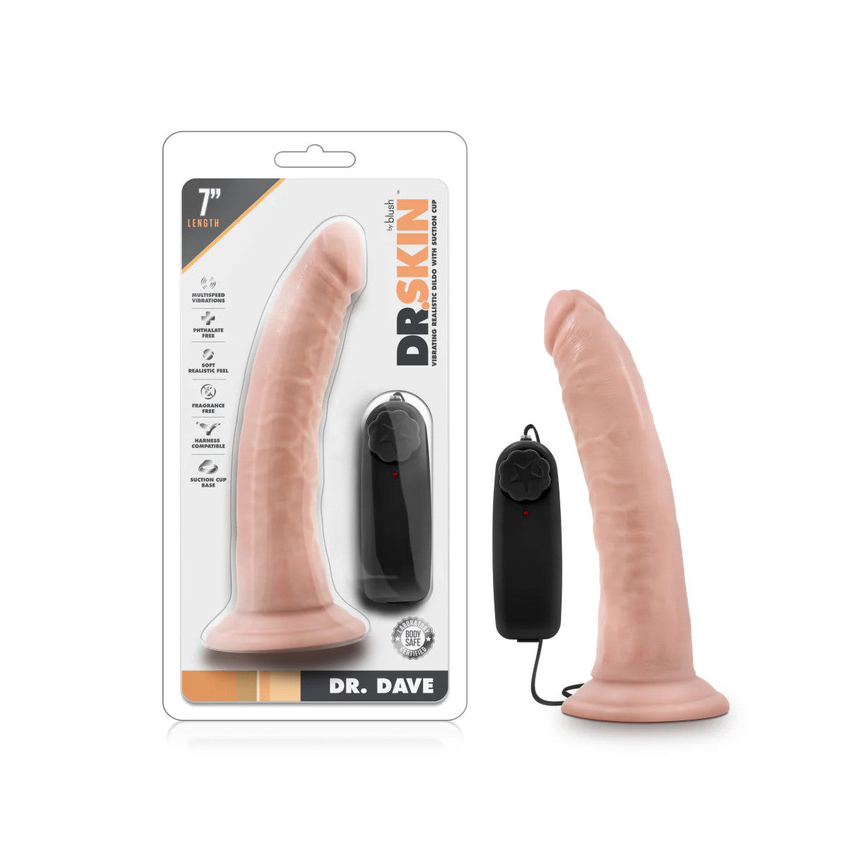 Dr. Dave 7in Vibrating Dildo