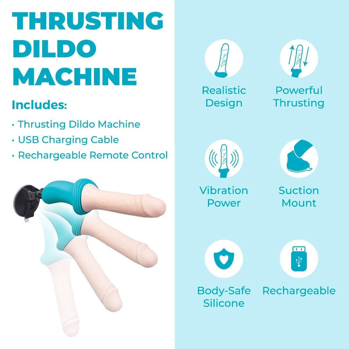 Machine Sexuelle avec Dildo Réaliste Va-et-Vient