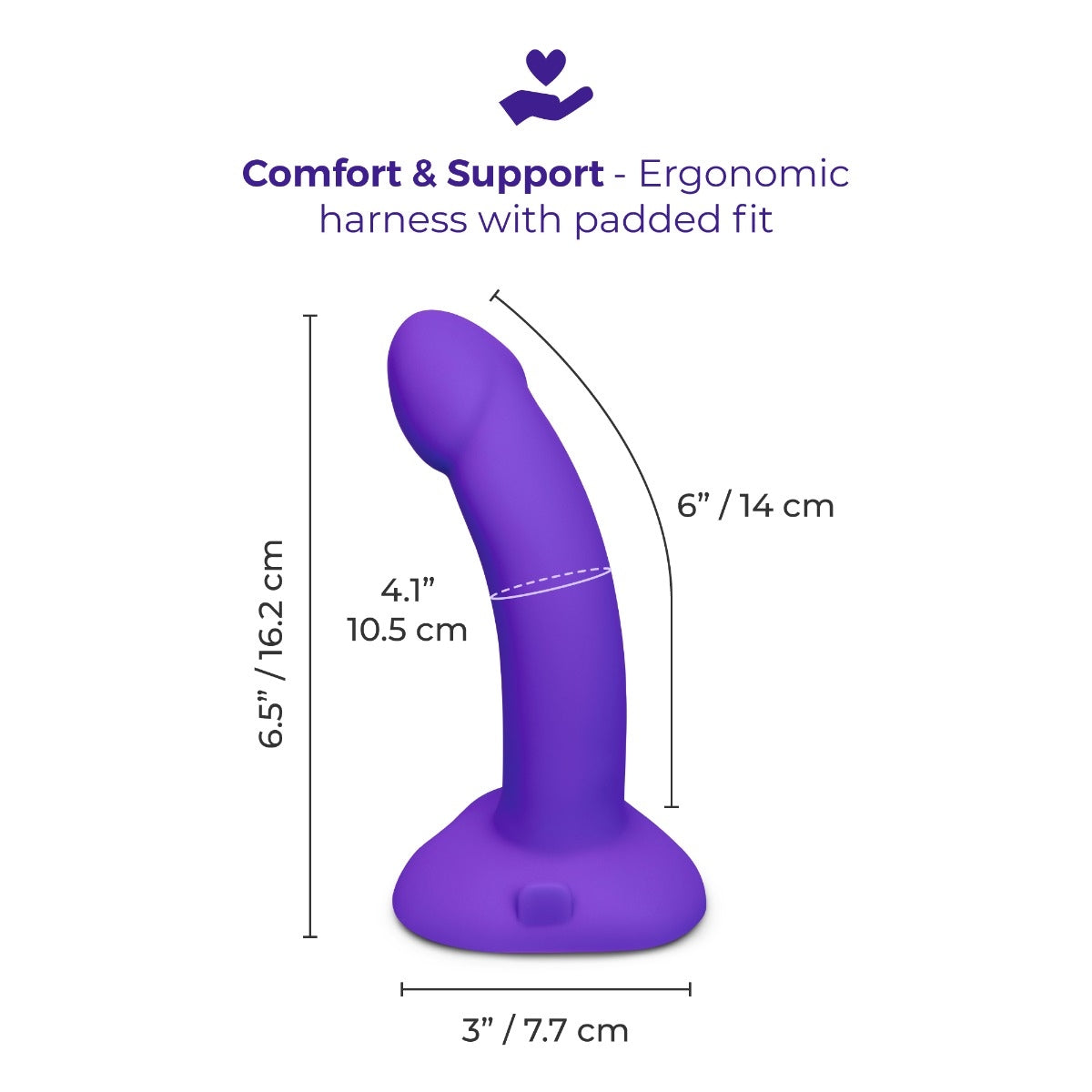 Ensemble Strap-On Dildo Vibrant Incurvé de 6,5po