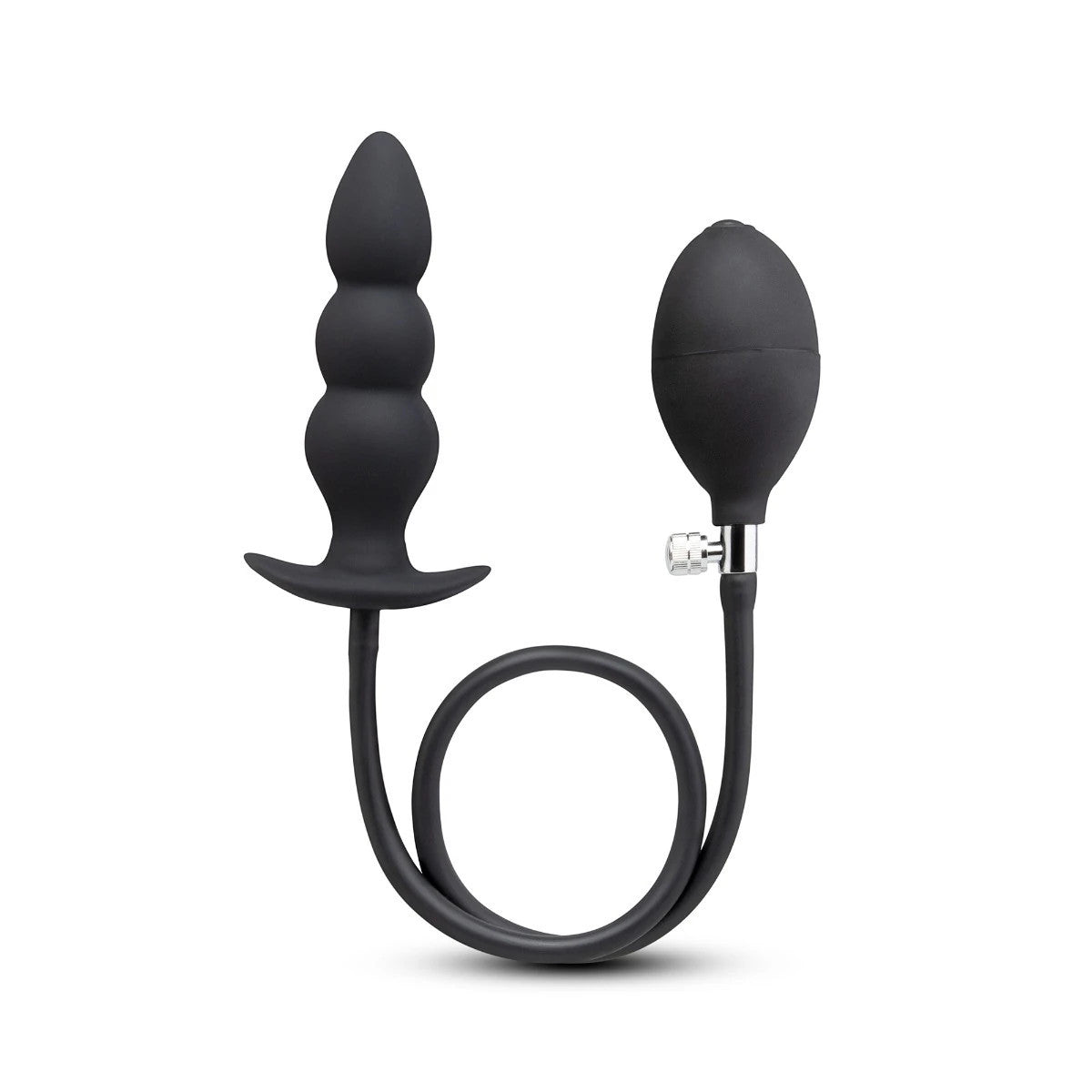 Beaded Inflatable Anal Plug with Hand Pump