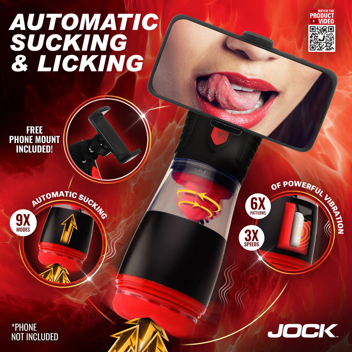 Masturbateur Blow Job à Succion, Léchage & Vibration
