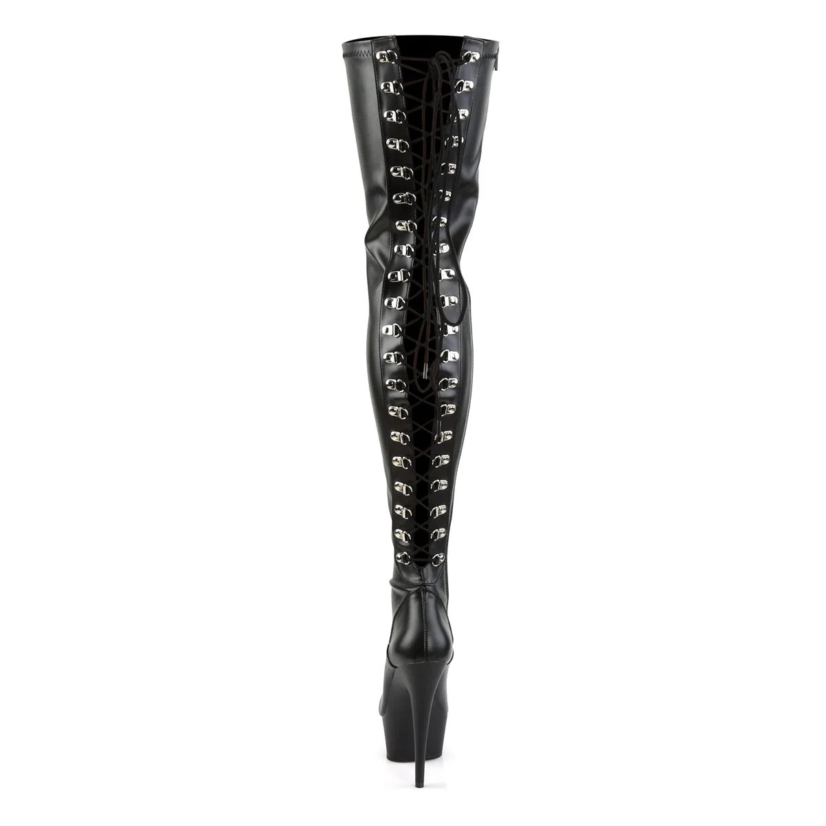 Pleaser Shoes - Lace-Up Stretch Thigh High Boot 6" Heel - Boutique Séduction