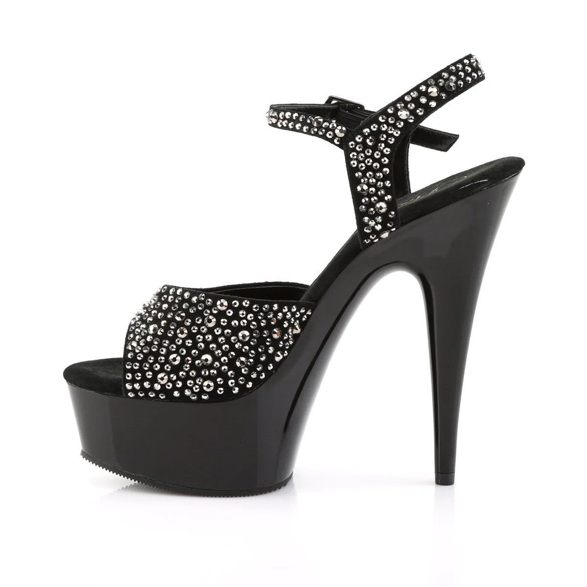 Pleaser Shoes - Peep Toe Sandal with Rhinestone 6" Heel - Boutique Séduction