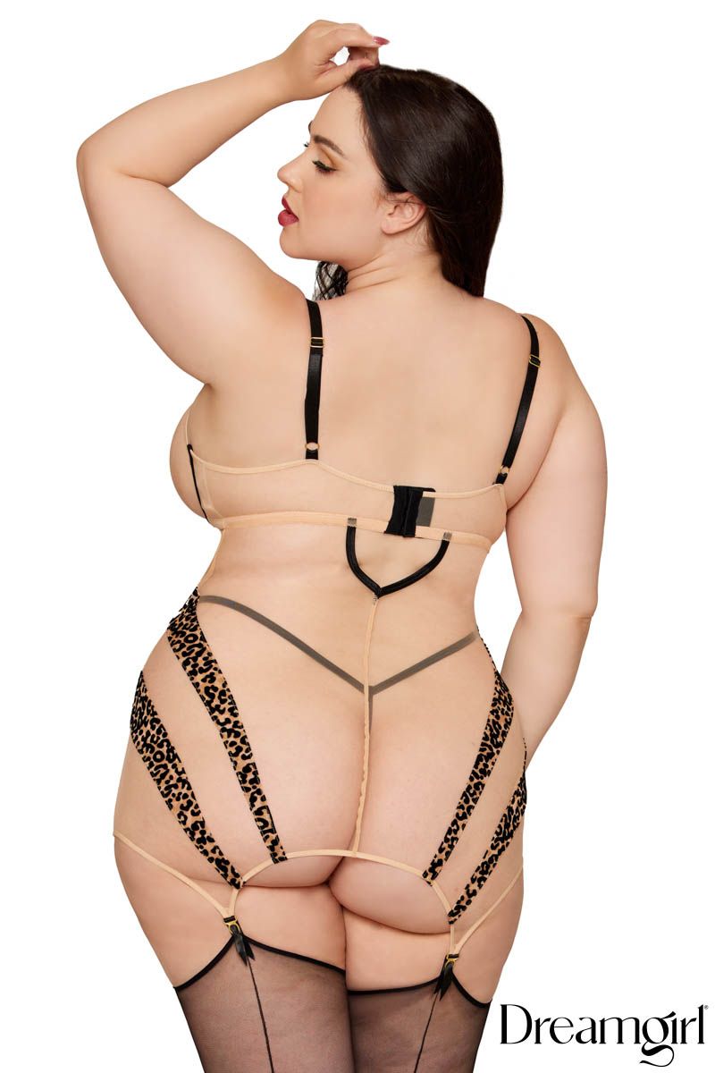 Leopard Garter Slip Dreamgirl International - Boutique Séduction