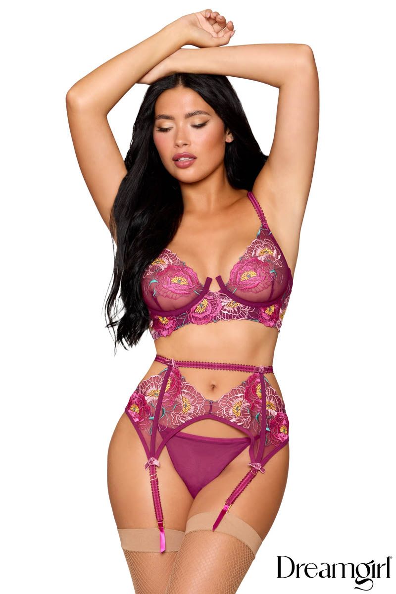 Floral 3Pc Set Dreamgirl International - Boutique Séduction