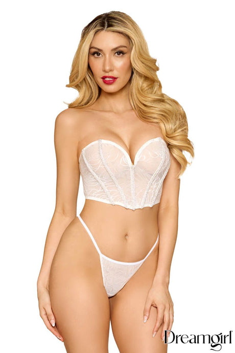2Pc Lace Bustier Dreamgirl International - Boutique Séduction