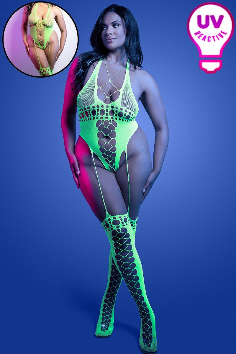 Fantasy Lingerie - Paradigm UV Reactive Bodystocking - Boutique Séduction
