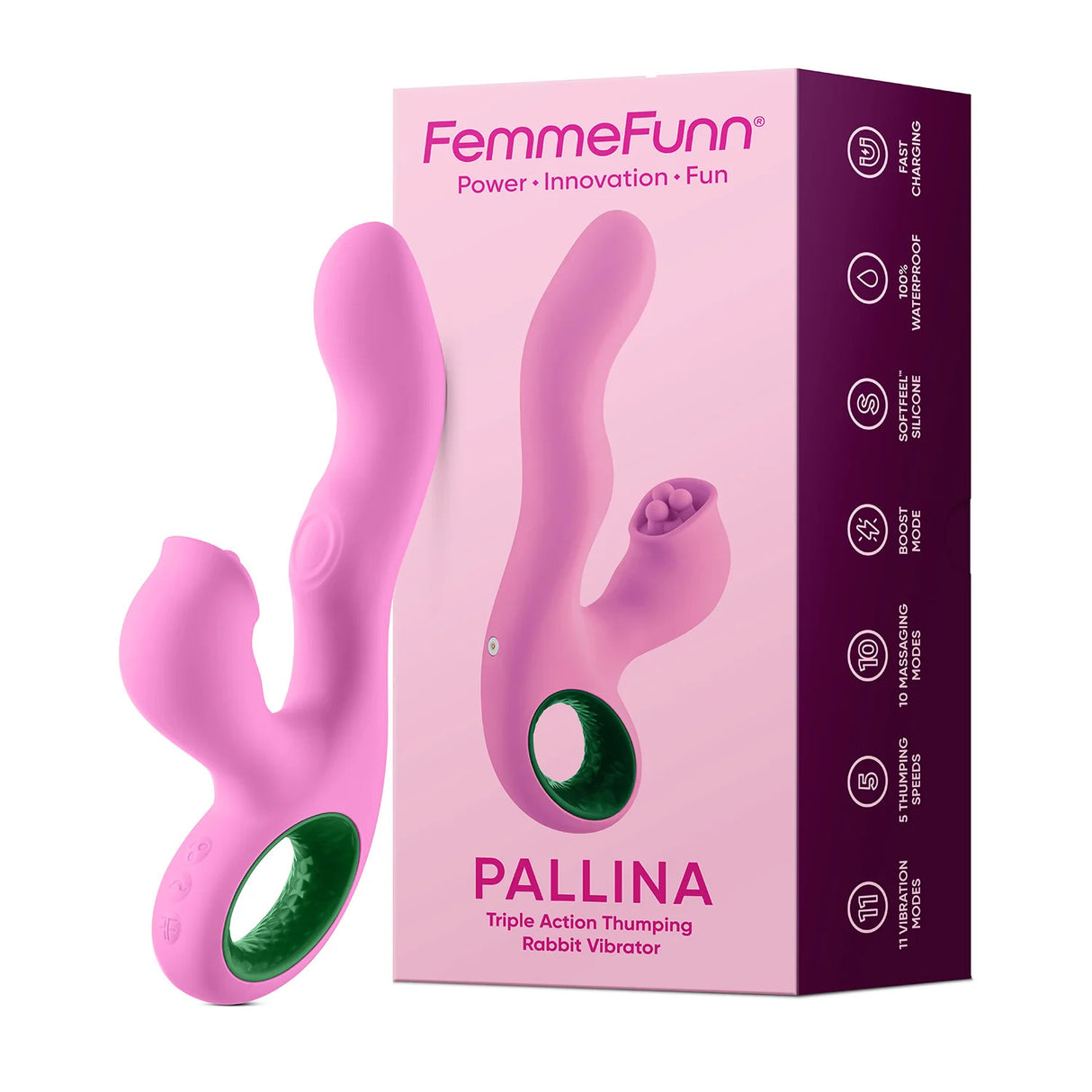 Pallina Triple-Action Rabbit Vibrator FemmeFunn - Boutique Séduction