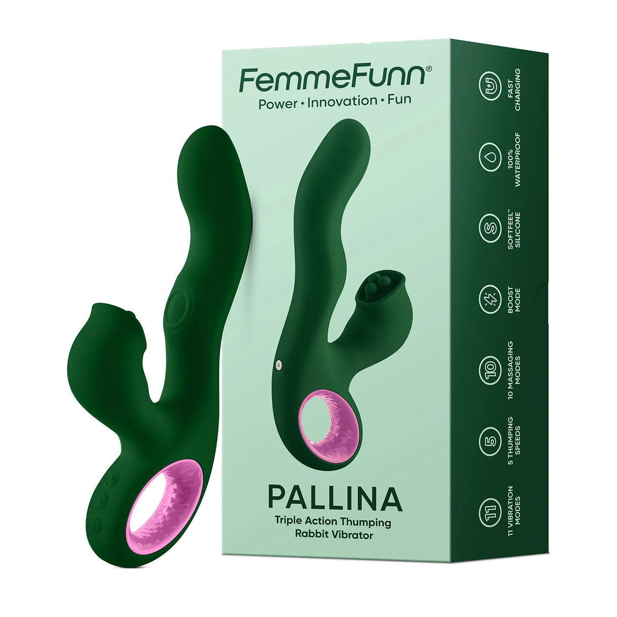 Pallina Triple-Action Rabbit Vibrator FemmeFunn - Boutique Séduction