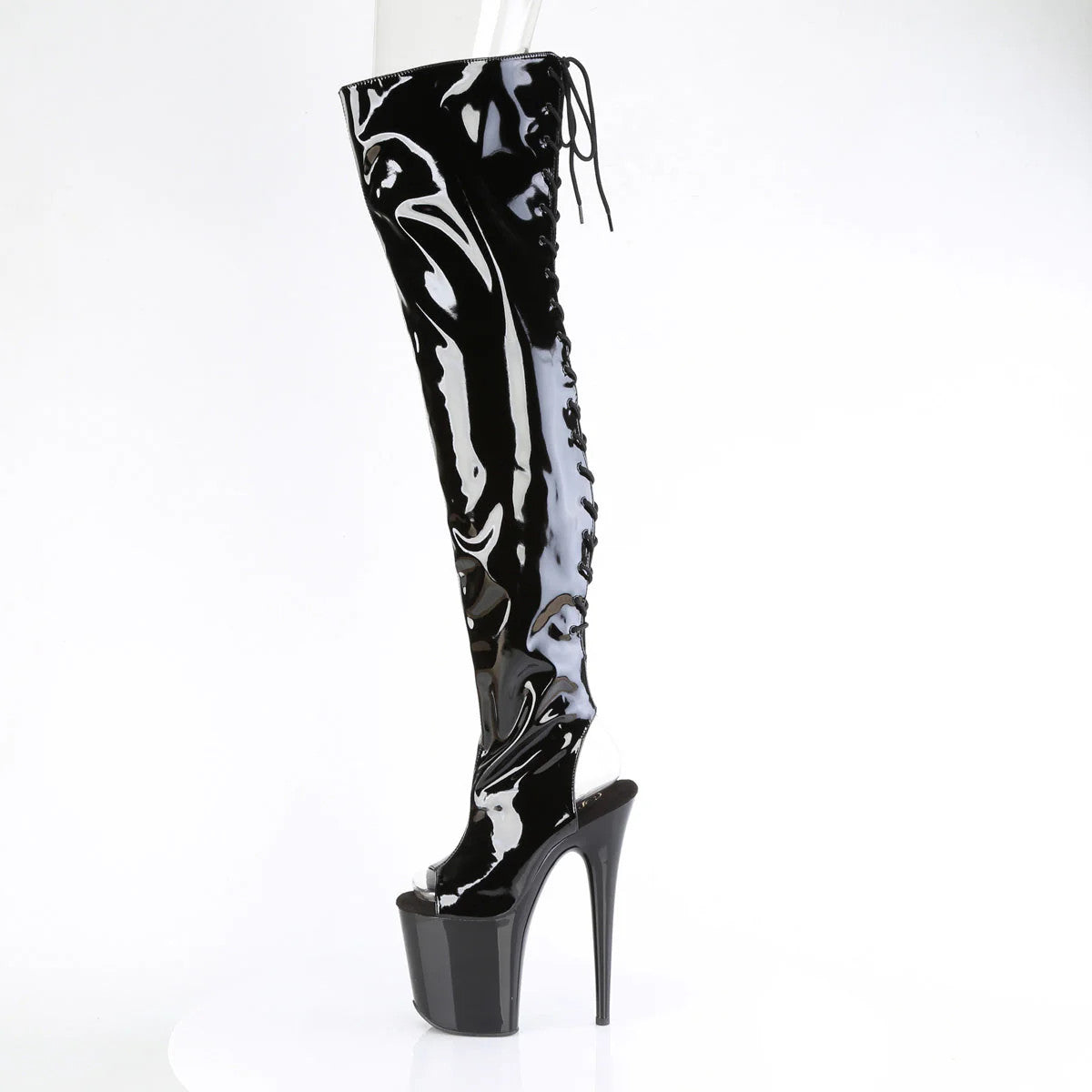 Stretch Thigh High Boot 8" Heel Pleaser Shoes - Boutique Séduction