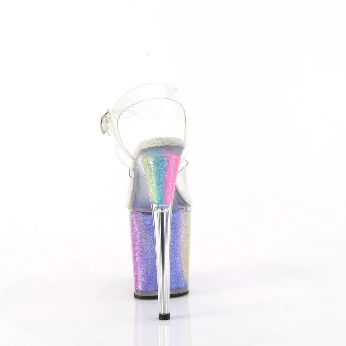 UV Reactive Sequin Sandal 8" Heel Pleaser Shoes - Boutique Séduction