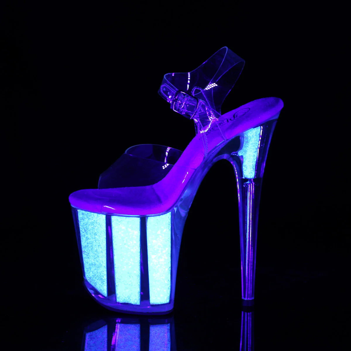 UV reactive Sandal 8" Heel Pleaser Shoes - Boutique Séduction