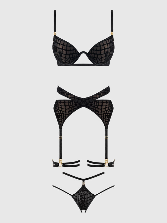 3Pcs Snake Velvet Set House Of Desire - Boutique Séduction