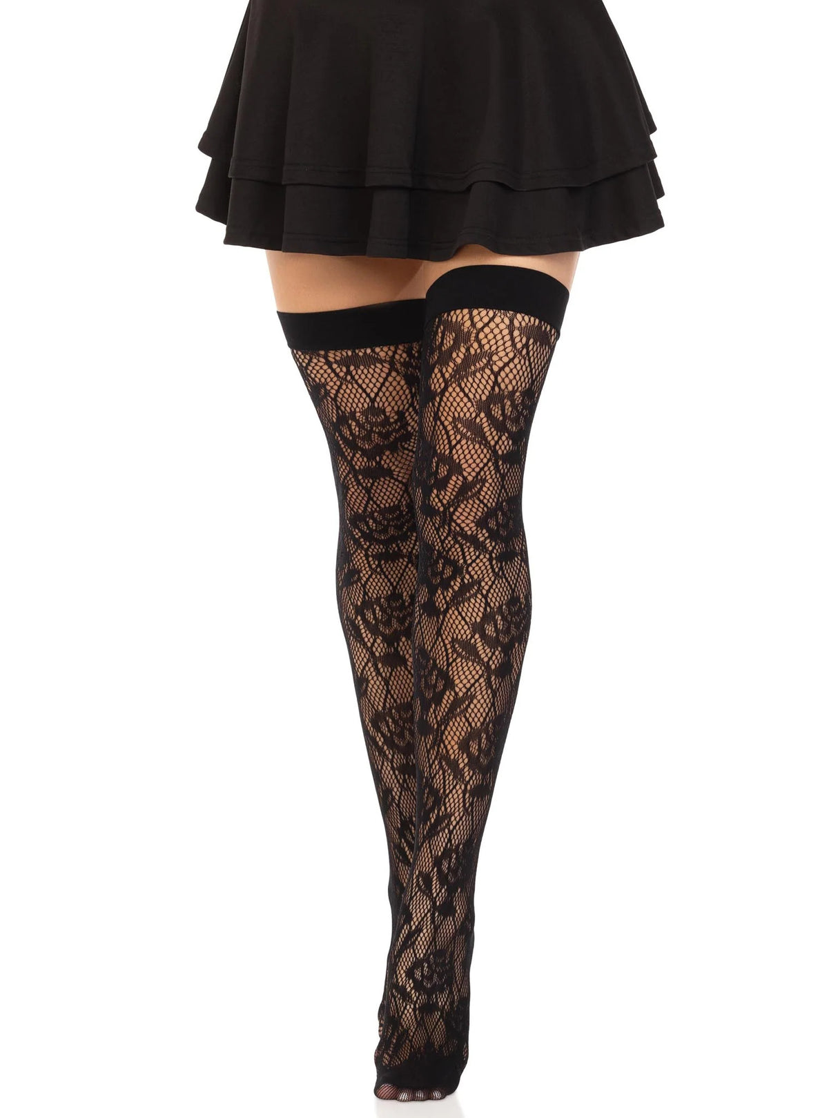 Wild Rose Net Thigh Highs Leg Avenue - Boutique Séduction