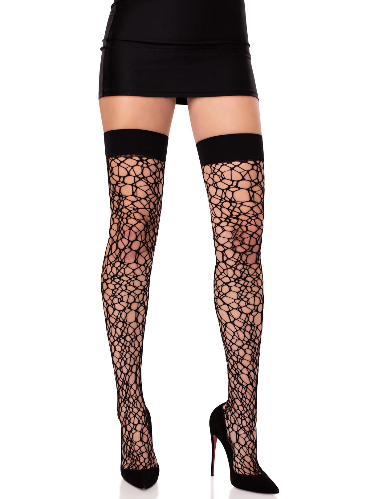 Leg Avenue - Fractured Net Thigh Highs - Boutique Séduction