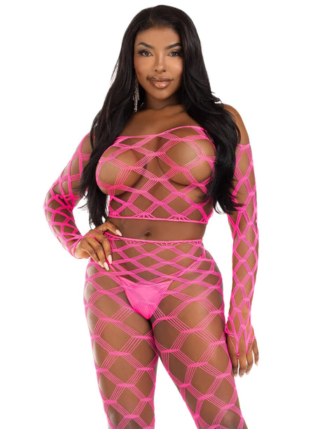 Never Say Never Crop Top and Tights Set Leg Avenue - Boutique Séduction