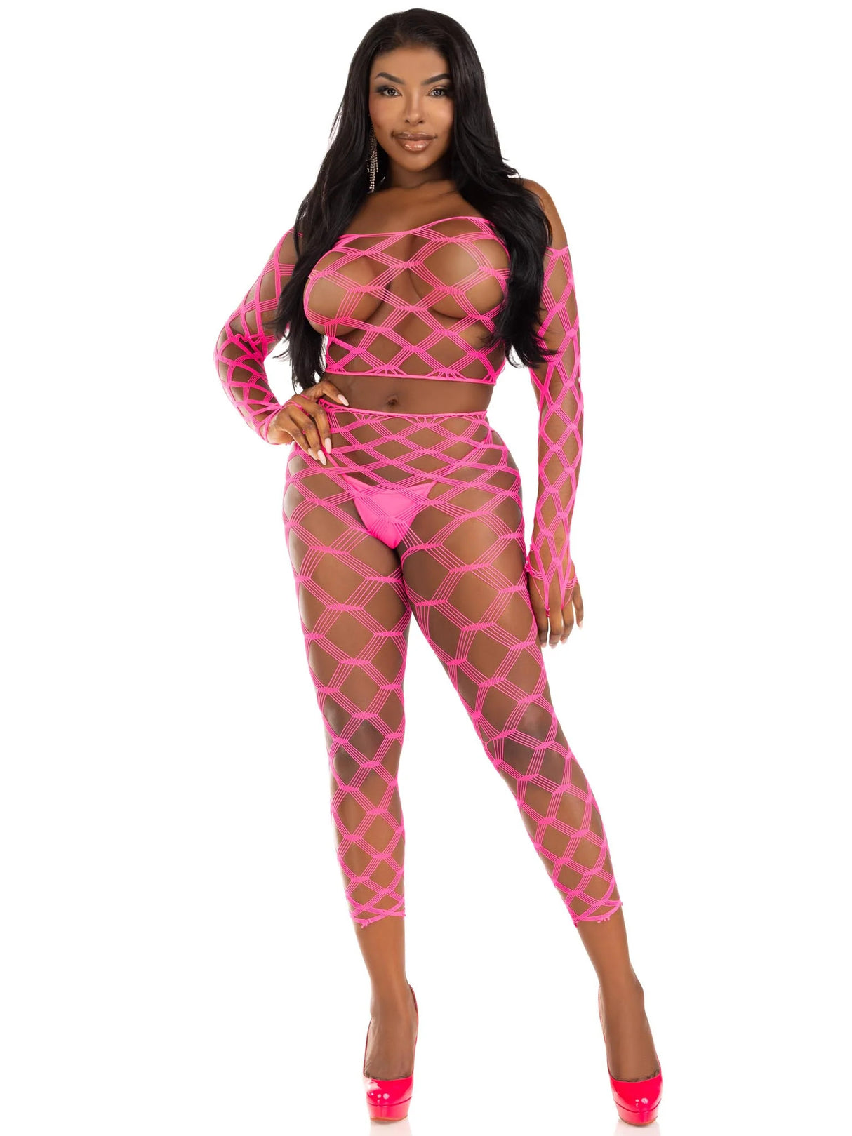 Never Say Never Crop Top and Tights Set Leg Avenue - Boutique Séduction