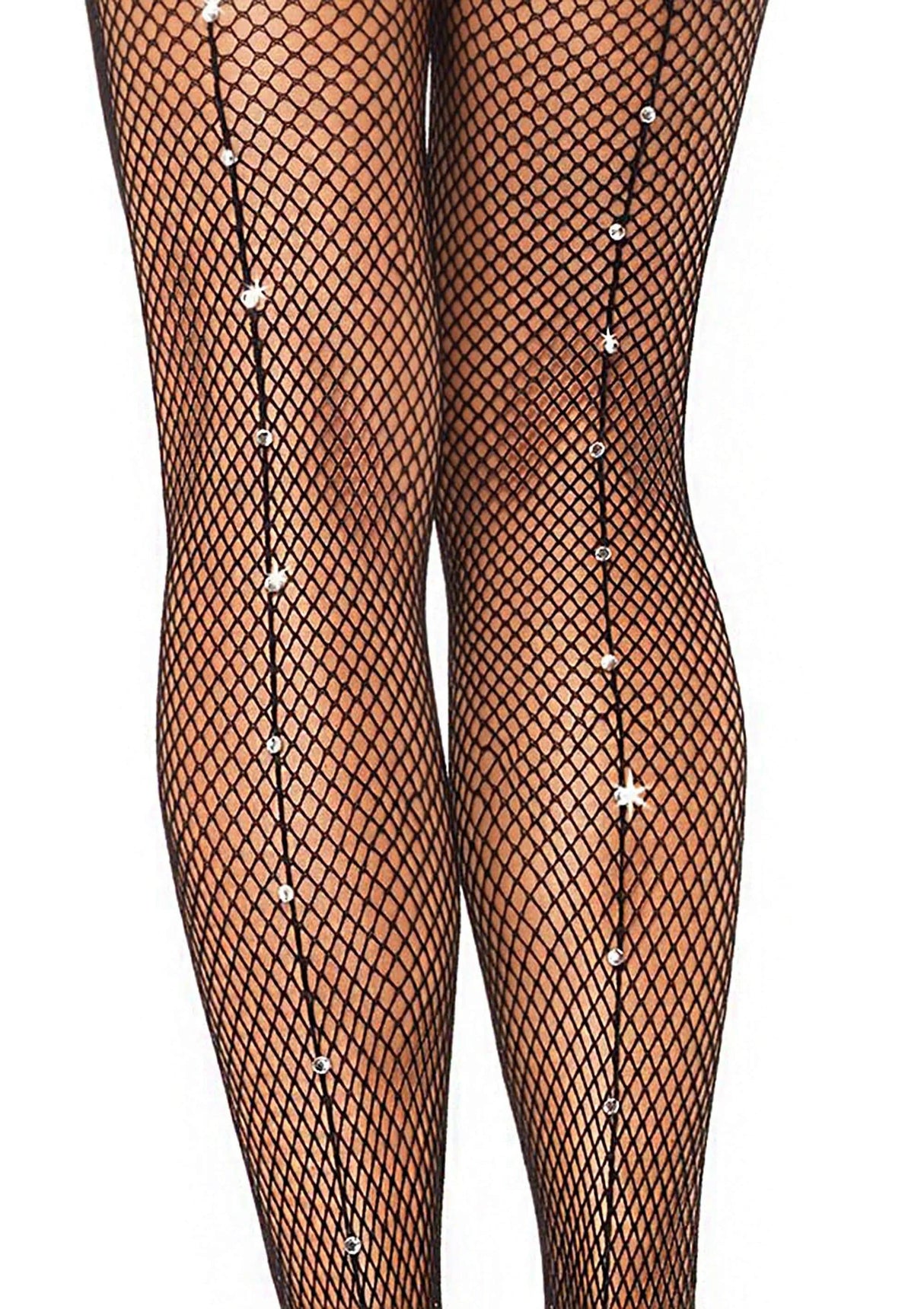 Leg Avenue - Astrid Rhinestone Backseam Fishnet Tights - Boutique Séduction
