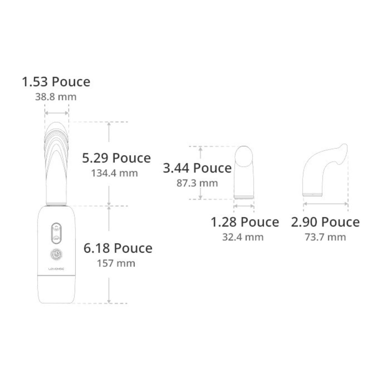 Spinel Dildo Portable à Poussée, Vibration & Chauffant